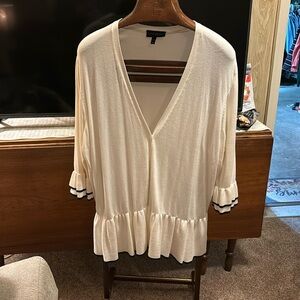 Lane Bryant cream cardigan with black accents. like new